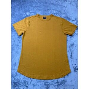 Cuts Clothing Crew Curve-Hem Shirt Mens Large L Dark Mustard Pyca Pro